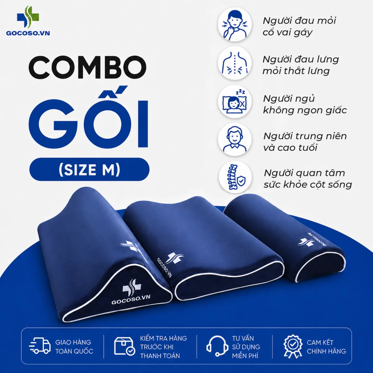 Combo bộ 3 gối GoCoSo