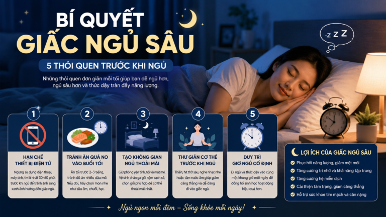 BÍ QUYẾT GIẤC NGỦ SÂU — 5 THÓI QUEN TRƯỚC KHI NGỦ