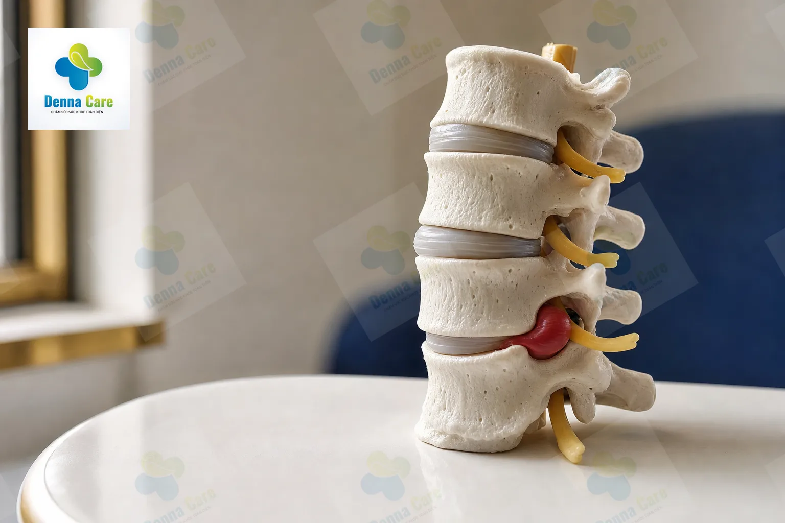 Mô hình cột sống thắt lưng minh họa thoát vị đĩa đệm