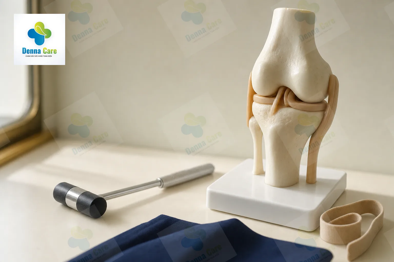 Mô hình khớp gối và dụng cụ khám gợi ý cần đi kiểm tra