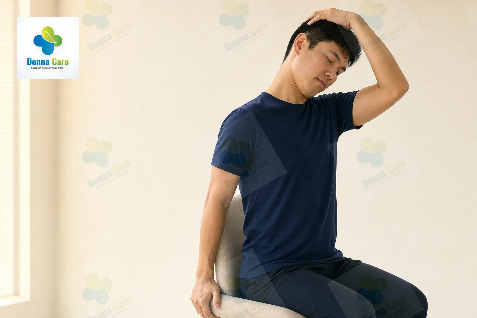 Động tác giãn cơ cổ vai đơn giản giúp hỗ trợ giảm đau vai gáy